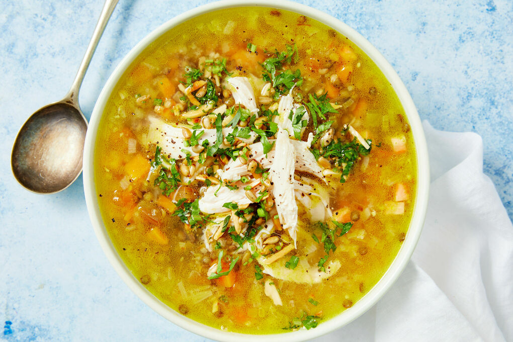 Chicken deals lentil soup