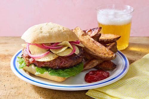 Meatloaf Sandwich with Potato Chips