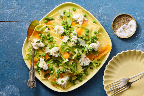 Asparagus-Gruyère Ravioli & Lemony Ricotta
