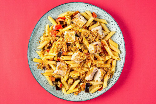 Alaska-Seelachs in Auberginenragout