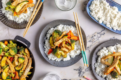 Asia-Schweineschnetzel mit Gemüse