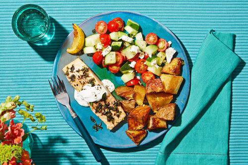 Roasted Mediterranean Salmon & Potatoes