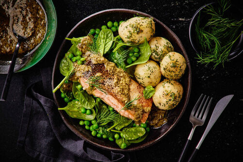 Salmon and Basil Pesto Sauce