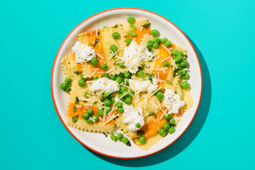 Asparagus-Gruyère Ravioli with Peas