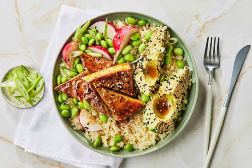 Seared Tofu and Miso Butter Rice