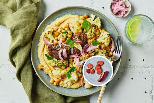 Beef Koftas, Chorizo and Roast Cauliflower