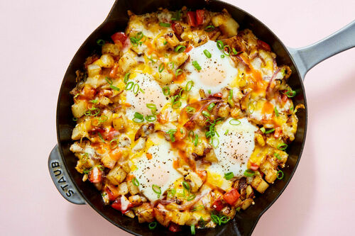 Skillet Potato-Cheddar Hash