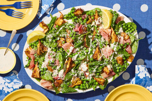 Fried Artichoke Salad with Prosciutto