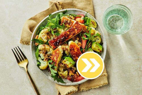 Carb-Conscious Chicken and Haloumi Salad