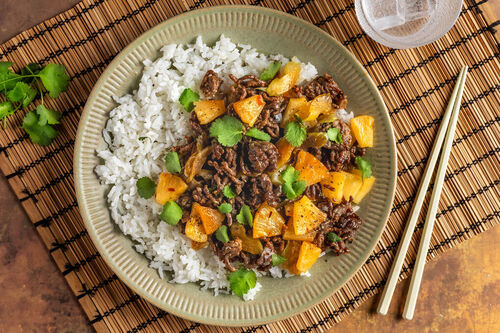 Schnelle Thai-Hackpfanne