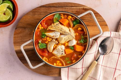 Mexikanische Fischsuppe mit Süßkartoffeln