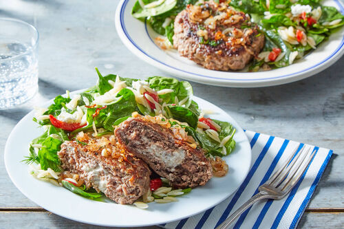 Stuffed Feta Bunless Lamb Burger