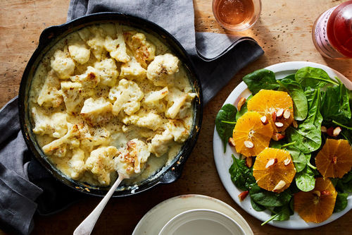 Cheesy Cauliflower Bake with Chicken Cutlet