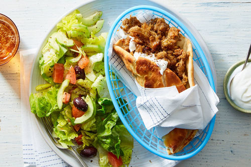 Braised Beef Souvlaki Platter