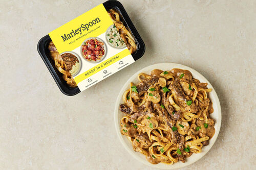 Beef Stroganoff and Fettuccine