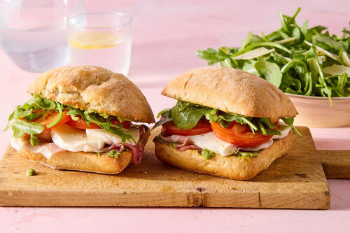 Prosciutto, Mozzarella & Pesto Sandwich