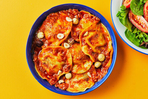 Speedy Mushroom and Prosciutto Ravioli