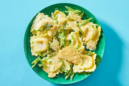 Creamy Gluten Free-Ravioli Primavera