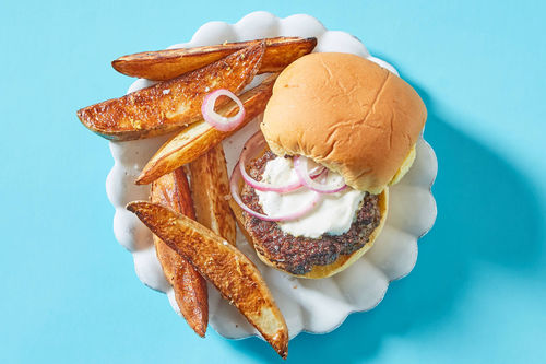 Juicy Turkey Burger & Pickled Onions