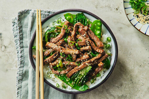 Garlic-Pepper Beef and Snow Pea Stir-Fry