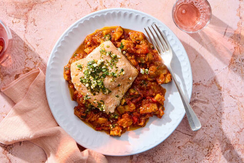 Low-Carb Pan-Roasted Salmon & Ratatouille