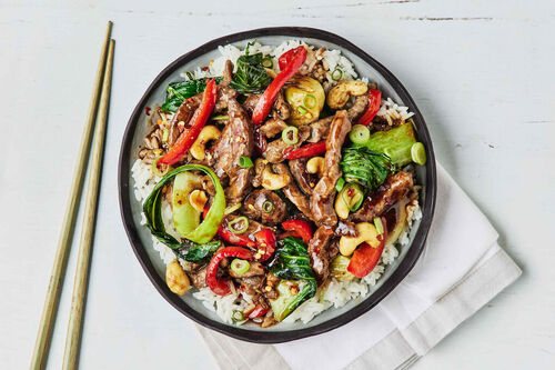 Oyster Beef Stir-Fry and Rice