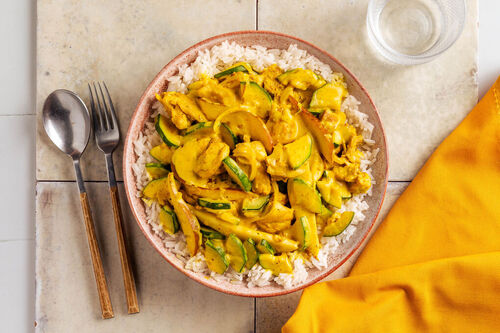 Indische Hähnchenpfanne mit Birne