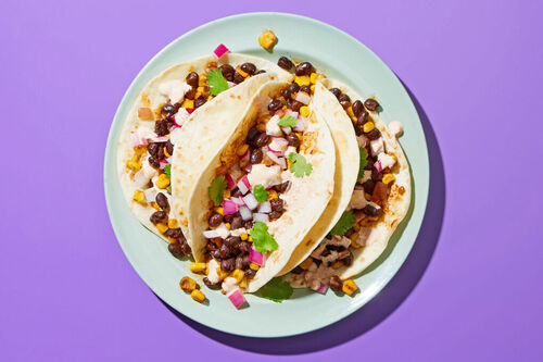 Black Bean Tacos with Readymade Chicken