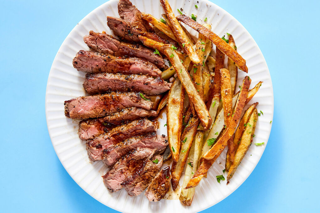 Steak Frites with Garlic-Butter Pan Sauce