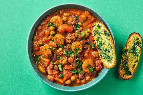 Saucy Moroccan Beans and Chorizo