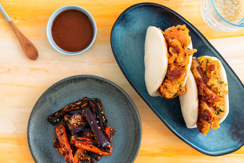 Extra veel bao's met vegan kipschnitzels