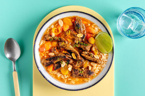 Currysoep met runderreepjes