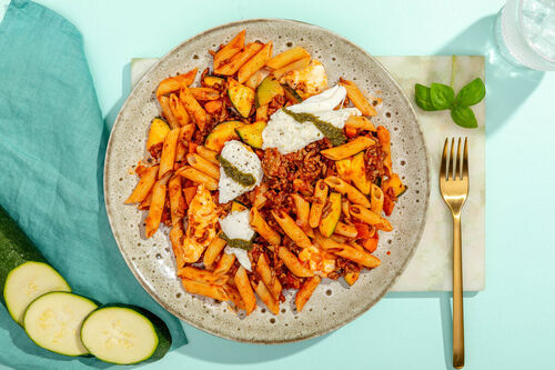 Penne met gehakt en mozzarella