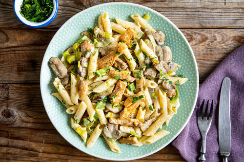 Makkelijke high protein-penne met kip