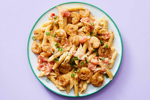 Creamy Cajun Pasta with Large Shrimp