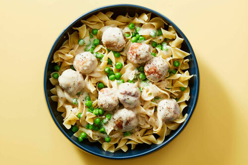 Swedish Chicken Meatballs & Egg Noodles