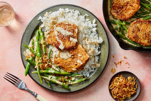 Seared Chicken with Creamy Green Beans