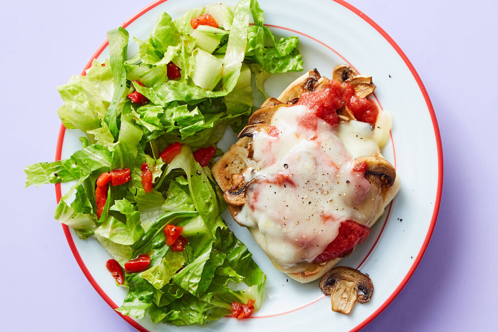 Open Faced Mushroom Parm