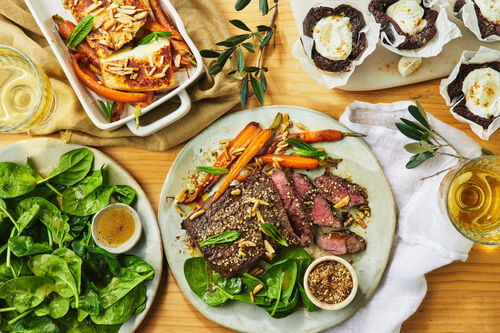 Sticky Dukkah Roast Lamb and Golden Haloumi