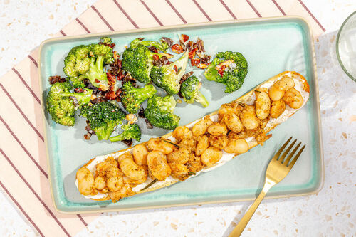 Baguette met vegan boterbonenstoof