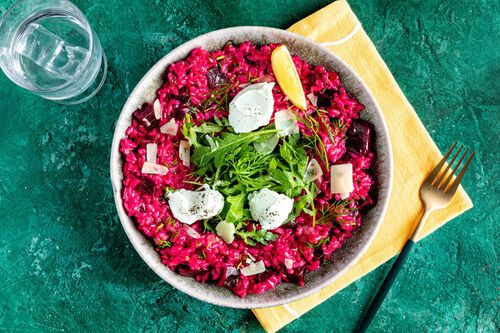 Rode bietenrisotto met dille