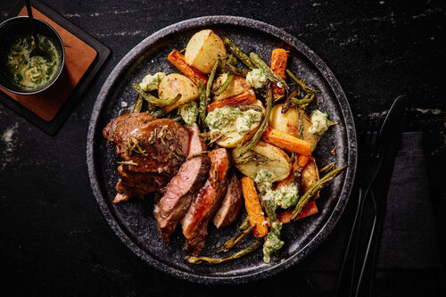 Maple Lamb Leg and Potatoes