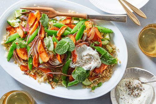 Easter Side! Roasted Carrot & Snap Pea Salad
