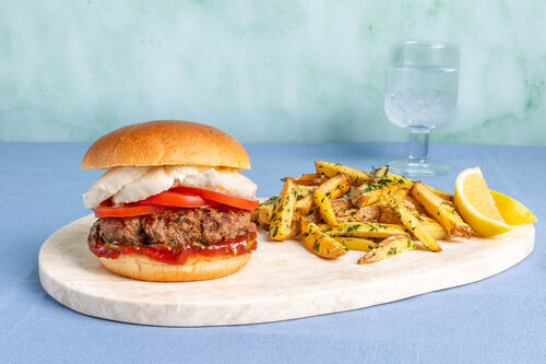 Italienischer Burger mit Bio-Rinderhack