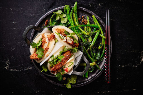 Crispy Coconut Chicken Bao Buns