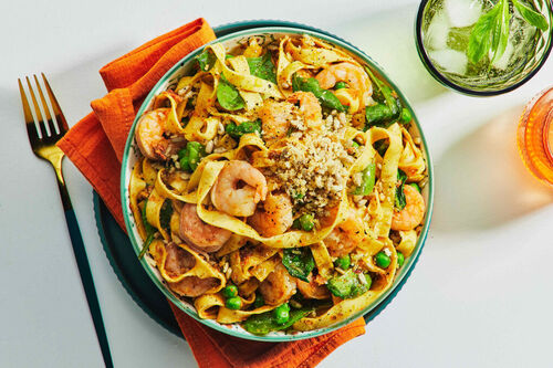 Prawn and Red Pesto Fettuccine