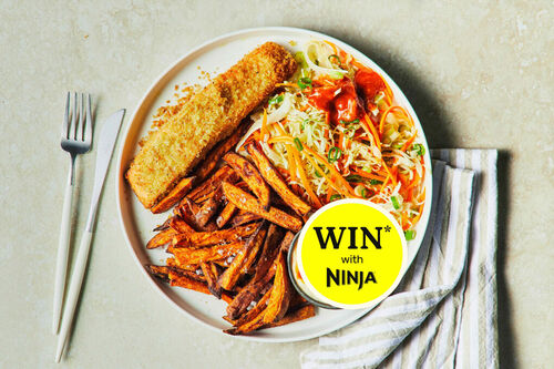 Crumbed Salmon and Chips