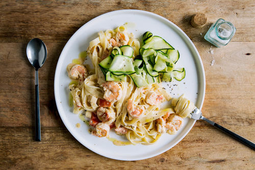 Köstliche Garnelen-Pasta
