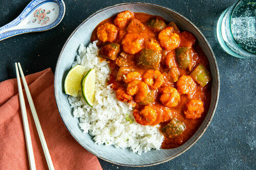 Indonesische groentecurry met garnalen
