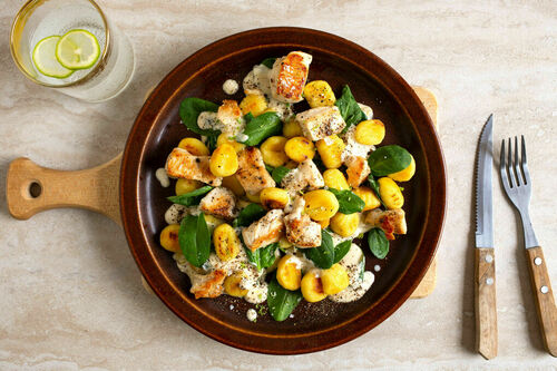 Gebraden bio-kip met gnocchi